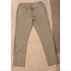 Fitted beaded sweatpants -terry cloth